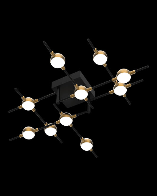 Molecular 10Lt Ceiling Black With Gold Model C molecular  ceiling-pendant-lights  Bedroom  Lounge  Kitchen  Hallway MX18001067-10CBG illuminati light