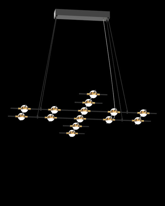 Molecular 14Lt Pendant Black With Gold Model H molecular  ceiling-pendant-lights  Bedroom  Lounge  Kitchen  Hallway MD18001067-14HBG illuminati light