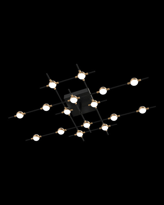 Molecular 16Lt Ceiling Black With Gold Model C molecular  ceiling-pendant-lights  Bedroom  Lounge  Kitchen  Hallway MX18001067-16CBG illuminati light