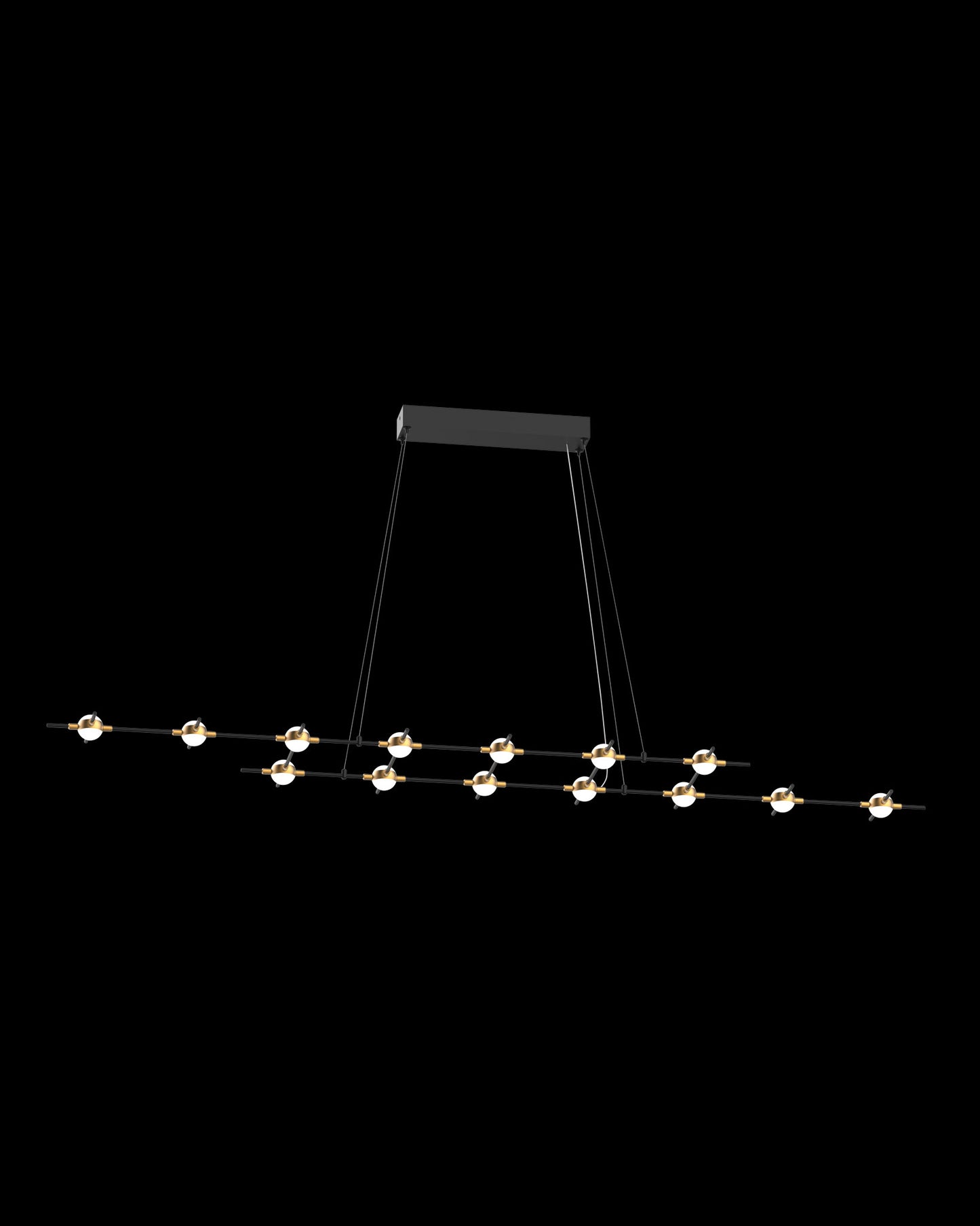 Molecular 14Lt Pendant Black With Gold Model J molecular  ceiling-pendant-lights  Bedroom  Kitchen  Hallway  Lounge MD18001067-14JBG illuminati light