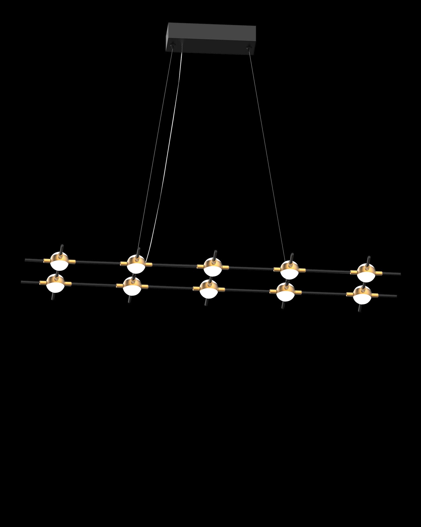 Molecular 10Lt Pendant Black With Gold Model C molecular  ceiling-pendant-lights  Bedroom  Lounge  Kitchen  Hallway MD18001067-10CBG illuminati light