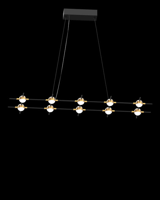 Molecular 10Lt Pendant Black With Gold Model C molecular  ceiling-pendant-lights  Bedroom  Lounge  Kitchen  Hallway MD18001067-10CBG illuminati light