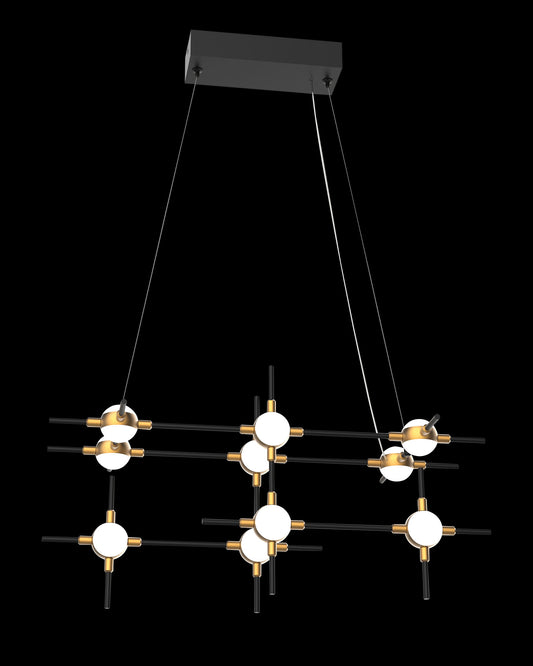 Molecular 10Lt Pendant Black With Gold Model F molecular  ceiling-pendant-lights  Bedroom  Lounge  Kitchen  Hallway MD18001067-10FBG illuminati light