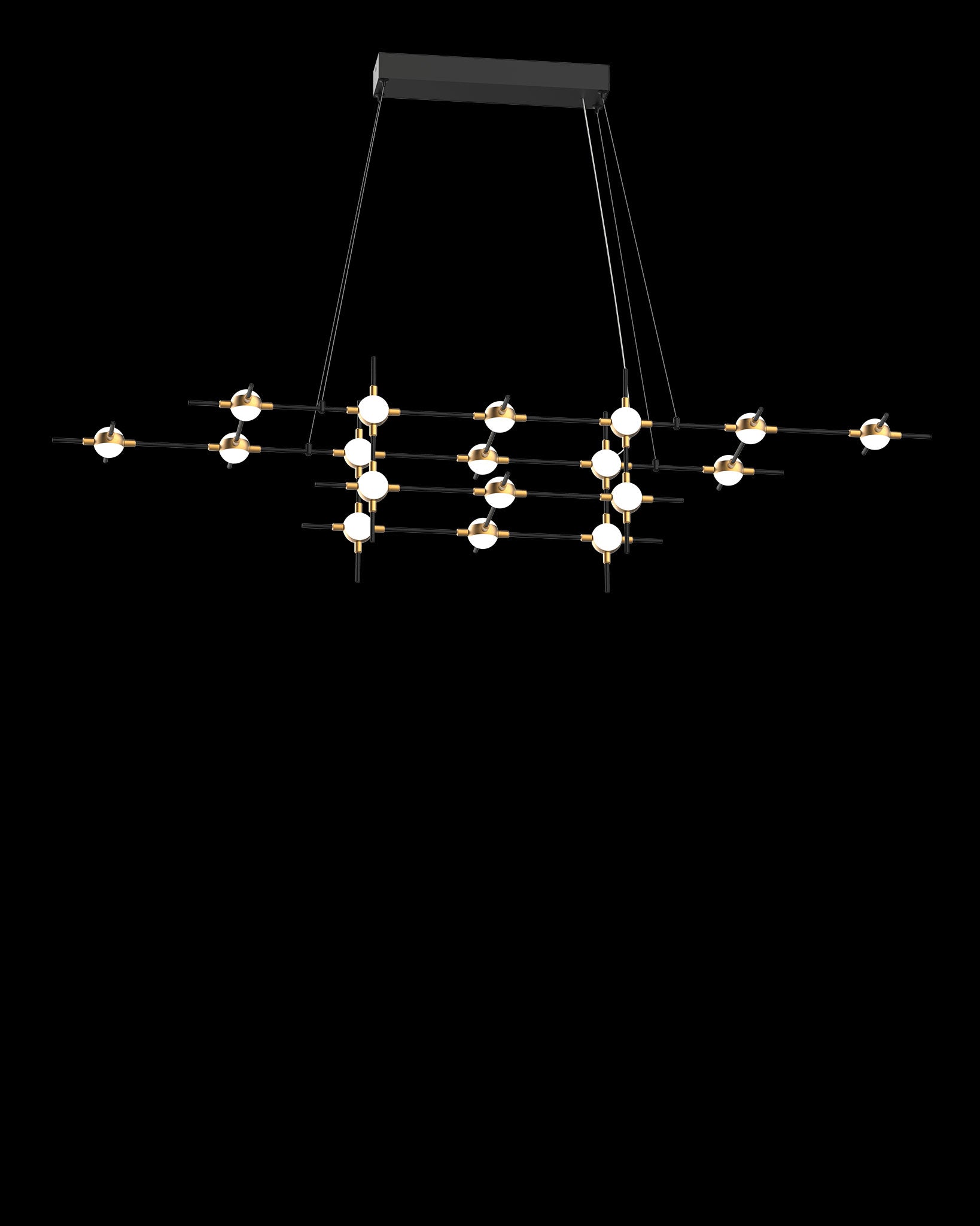 Molecular 18Lt Pendant Black With Gold Model B molecular  ceiling-pendant-lights  Bedroom  Lounge  Kitchen  Hallway MD18001067-18BBG illuminati light