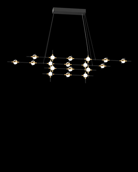 Molecular 18Lt Pendant Black With Gold Model B molecular  ceiling-pendant-lights  Bedroom  Lounge  Kitchen  Hallway MD18001067-18BBG illuminati light