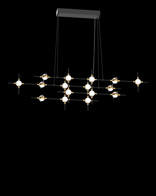 Molecular 16Lt Pendant Black With Gold Model E molecular  ceiling-pendant-lights  Bedroom  Lounge  Kitchen  Hallway MD18001067-16EBG illuminati light