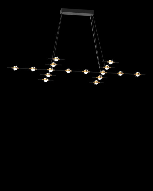 Molecular 16Lt Pendant Black With Gold Model F molecular  ceiling-pendant-lights  Bedroom  Lounge  Kitchen  Hallway MD18001067-16FBG illuminati light