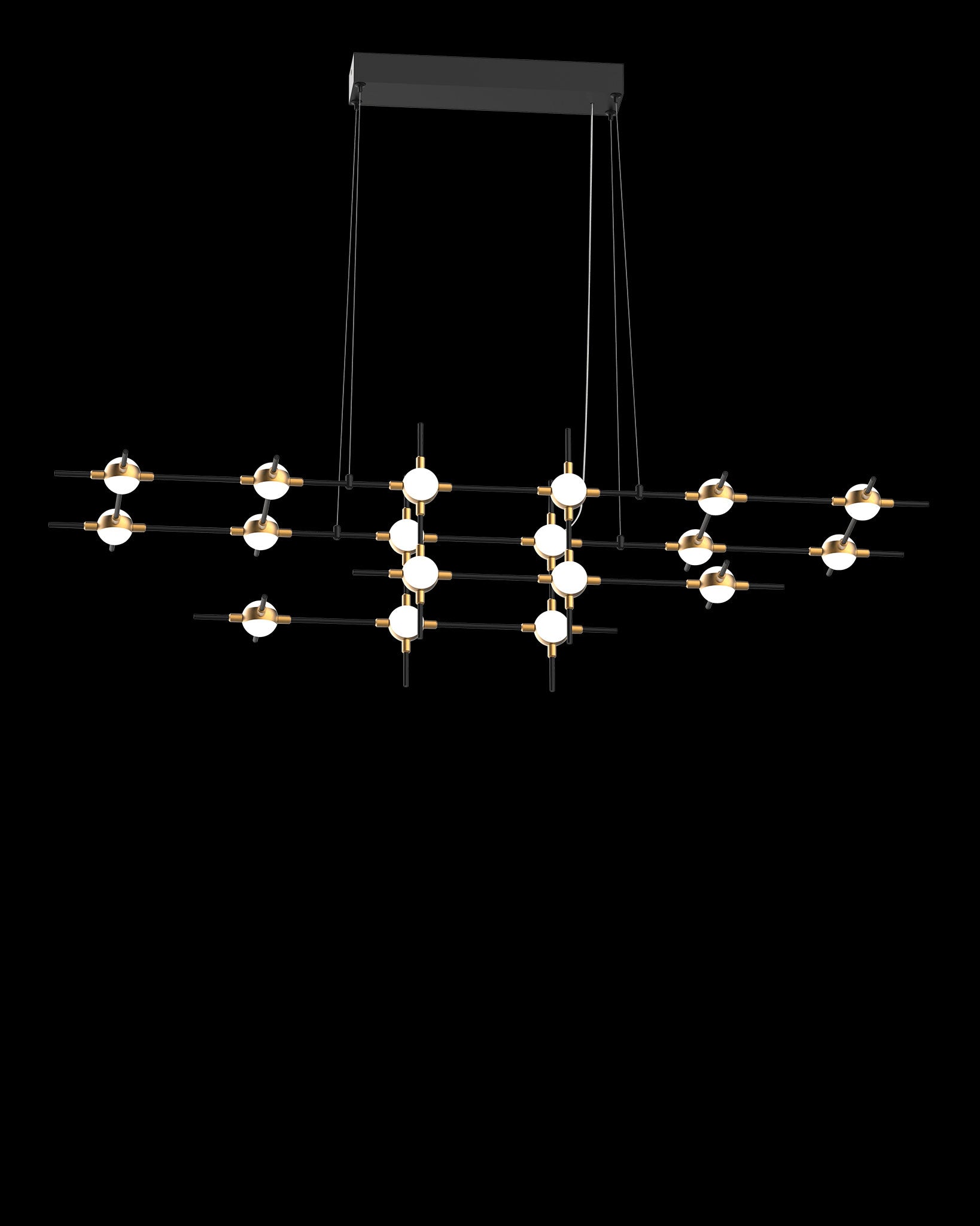 Molecular 18Lt Pendant Black With Gold Model C molecular  ceiling-pendant-lights  Bedroom  Lounge  Kitchen  Hallway MD18001067-18CBG illuminati light