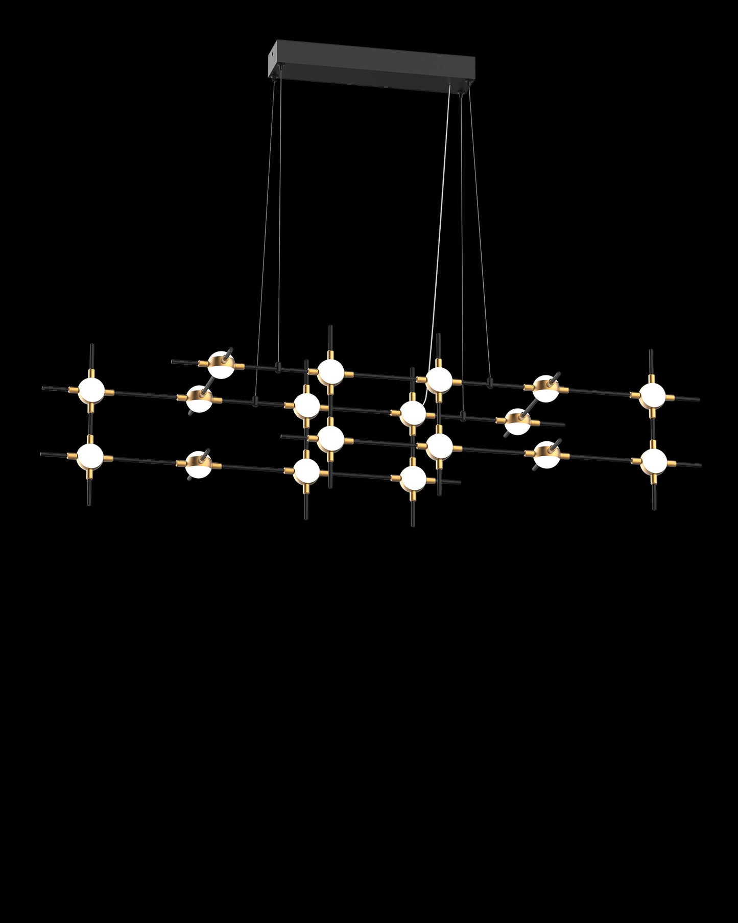 Molecular 18Lt Pendant Black With Gold Model D molecular  ceiling-pendant-lights  Bedroom  Lounge  Kitchen  Hallway MD18001067-18DBG illuminati light