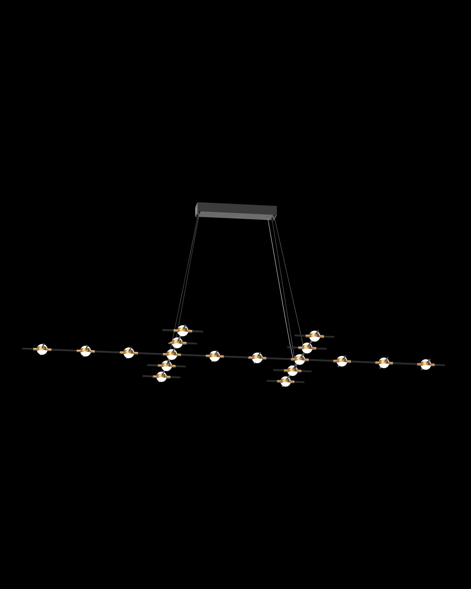 Molecular 18Lt Pendant Black With Gold Model G molecular  ceiling-pendant-lights  Bedroom  Lounge  Kitchen  Hallway MD18001067-18GBG illuminati light