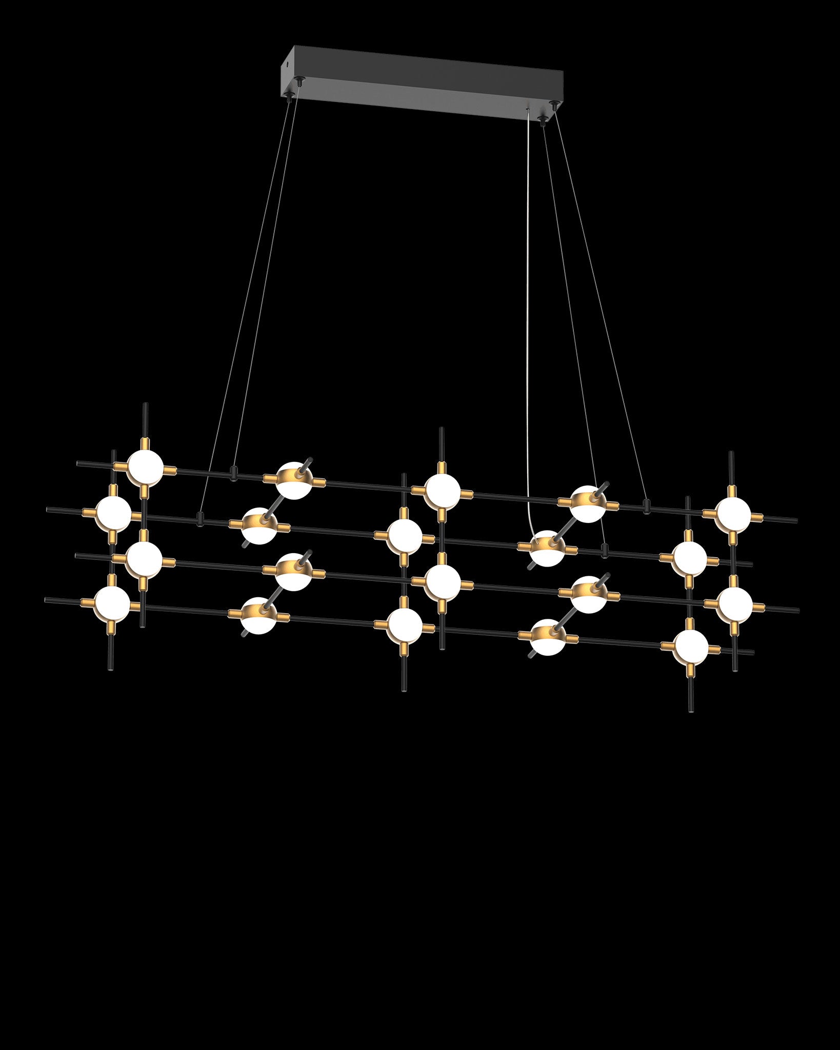 Molecular 20Lt Pendant Black With Gold Model B molecular  ceiling-pendant-lights  Bedroom  Lounge  Kitchen  Hallway MD18001067-20BBG illuminati light