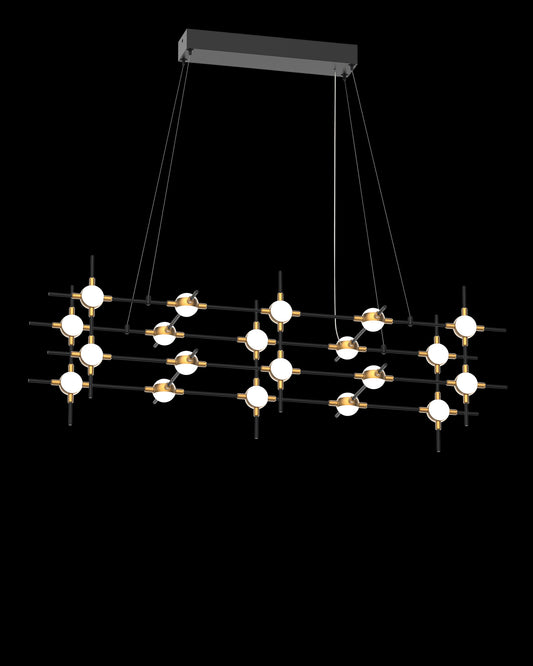 Molecular 20Lt Pendant Black With Gold Model B molecular  ceiling-pendant-lights  Bedroom  Lounge  Kitchen  Hallway MD18001067-20BBG illuminati light