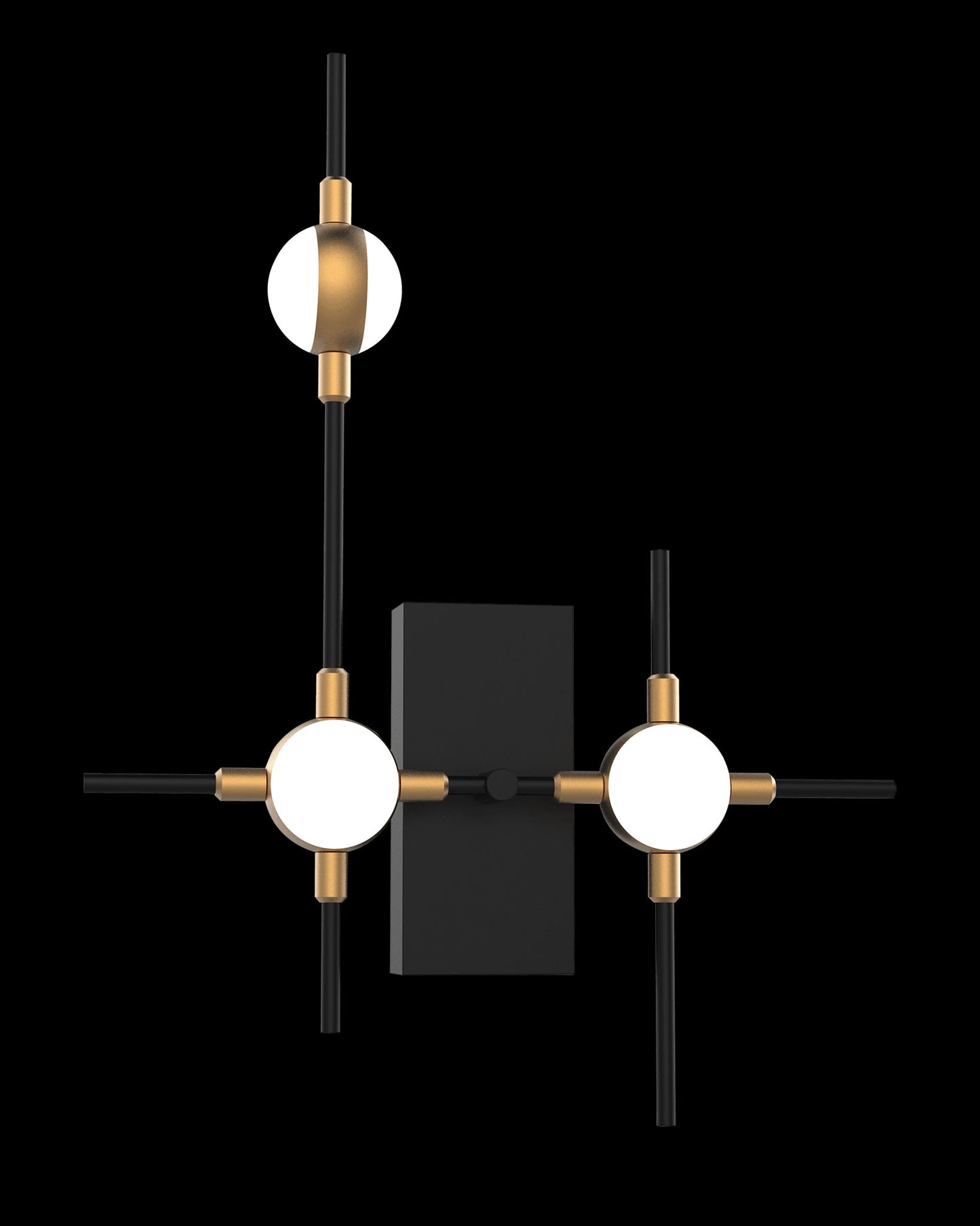 Molecular 3Lt Wall Black With Gold Model A molecular  wall-lights  Bedroom  Lounge  Kitchen  Hallway MB18001067-3ABG illuminati light