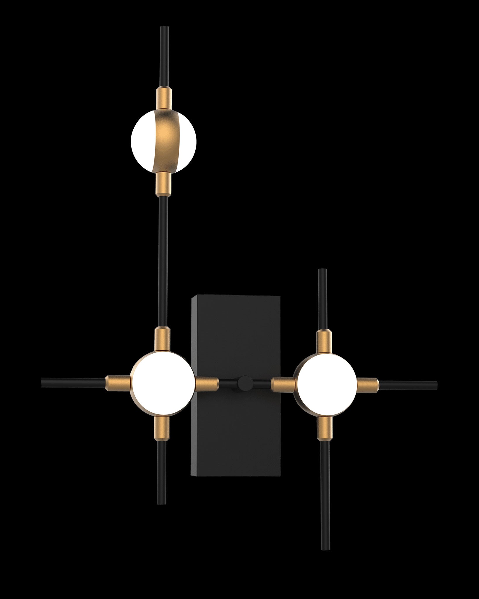 Molecular 3Lt Wall Black With Gold Model A molecular  wall-lights  Bedroom  Lounge  Kitchen  Hallway MB18001067-3ABG illuminati light