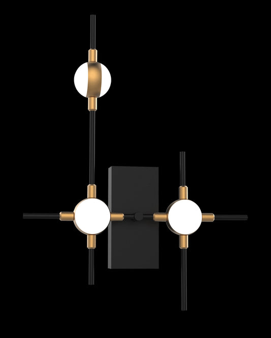 Molecular 3Lt Wall Black With Gold Model A molecular  wall-lights  Bedroom  Lounge  Kitchen  Hallway MB18001067-3ABG illuminati light