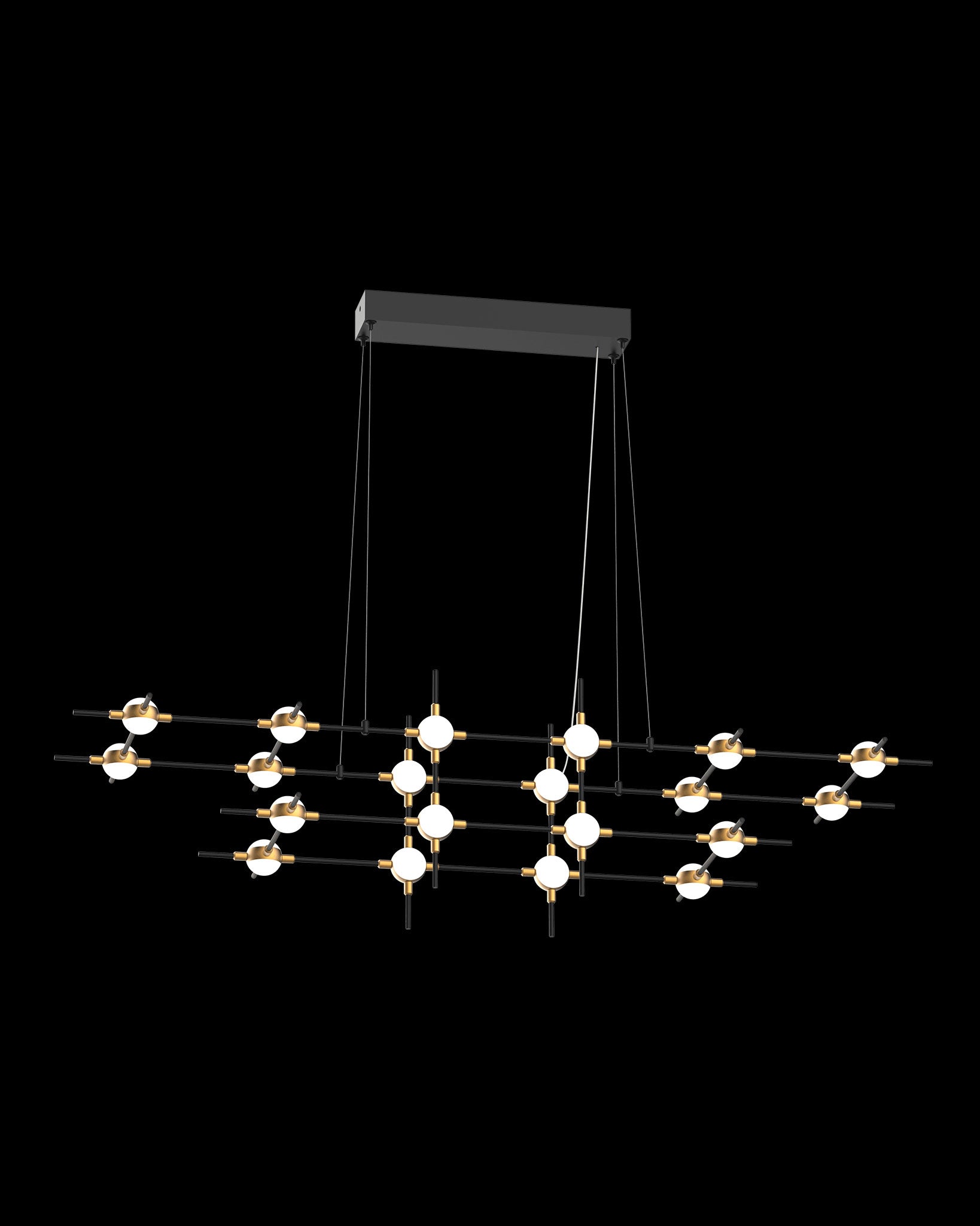 Molecular 20Lt Pendant Black With Gold Model D molecular  ceiling-pendant-lights  Bedroom  Lounge  Kitchen  Hallway MD18001067-20DBG illuminati light