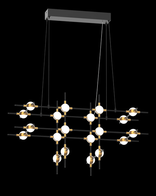 Molecular 20Lt Pendant Black With Gold Model E molecular  ceiling-pendant-lights  Bedroom  Lounge  Kitchen  Hallway MD18001067-20EBG illuminati light