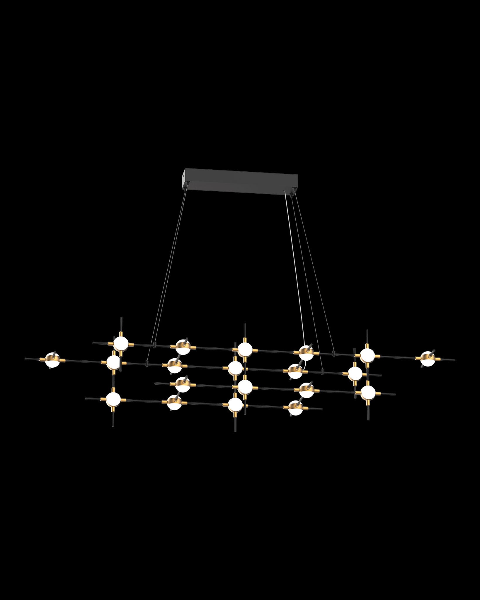 Molecular 20Lt Pendant Black With Gold Model C molecular  ceiling-pendant-lights  Bedroom  Lounge  Kitchen  Hallway MD18001067-20CBG illuminati light