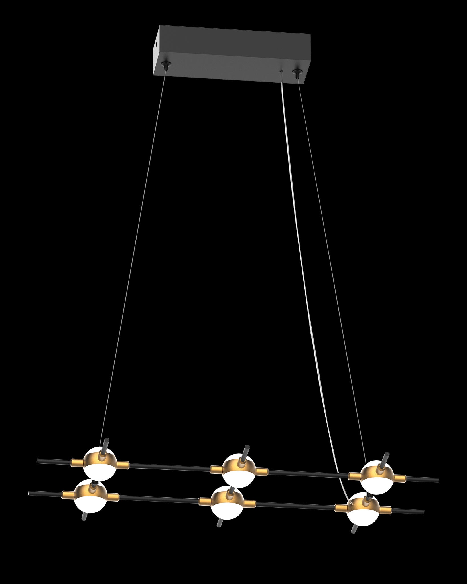Molecular 6Lt Pendant Black With Gold Model A molecular  ceiling-pendant-lights  Bedroom  Lounge  Kitchen  Hallway MD18001067-6ABG illuminati light