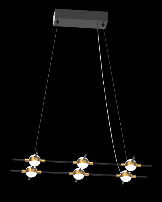Molecular 6Lt Pendant Black With Gold Model A molecular  ceiling-pendant-lights  Bedroom  Lounge  Kitchen  Hallway MD18001067-6ABG illuminati light