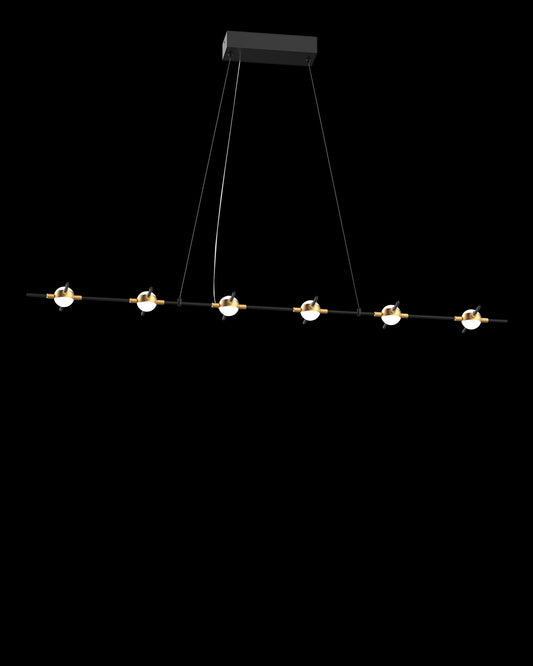 Molecular 6Lt Pendant Black With Gold Model C Illuminati Light