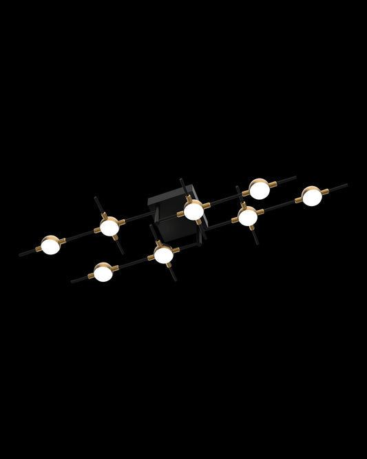 Molecular 8Lt Ceiling Black With Gold Model B molecular  ceiling-pendant-lights  Bedroom  Lounge  Kitchen  Hallway MX18001067-8BBG illuminati light