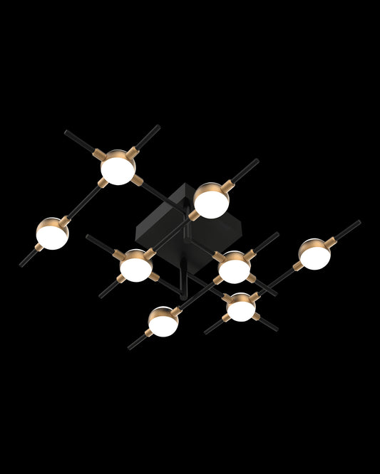 Molecular 8Lt Ceiling Black With Gold Model C molecular  ceiling-pendant-lights  Bedroom  Lounge  Kitchen  Hallway MX18001067-8CBG illuminati light