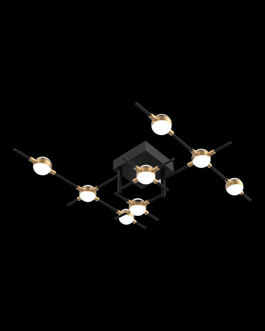Molecular 8Lt Ceiling Black With Gold Model E molecular  ceiling-pendant-lights  Bedroom  Lounge  Kitchen  Hallway MX18001067-8EBG illuminati light