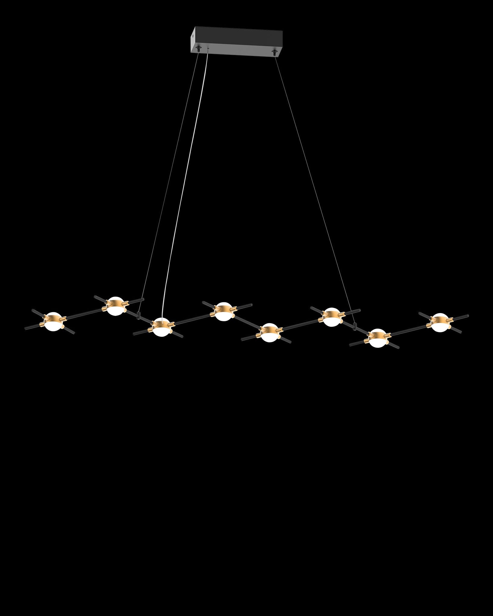 Molecular 8Lt Pendant Black With Gold Model D molecular  ceiling-pendant-lights  Bedroom  Lounge  Kitchen  Hallway MD18001067-8DBG illuminati light