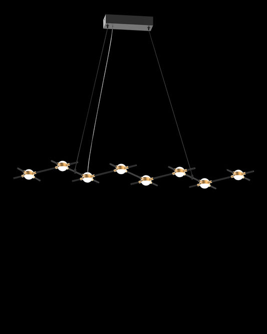 Molecular 8Lt Pendant Black With Gold Model D molecular  ceiling-pendant-lights  Bedroom  Lounge  Kitchen  Hallway MD18001067-8DBG illuminati light
