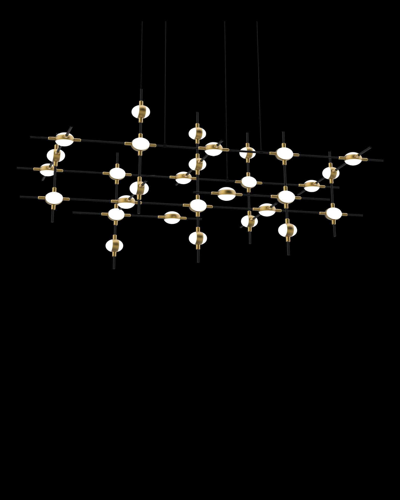 Molecular 30Lt Pendant Black With Gold Model I molecular  ceiling-pendant-lights  Bedroom  Lounge  Kitchen  Hallway MD18001067-30ABG illuminati light