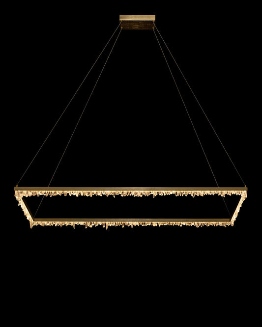 Quartz Retangular Pendant 100cm L Satin Nickel quartz-retangular  ceiling-pendant-lights  Bedroom  Lounge  Kitchen  Hallway MD20020154-1CSN illuminati light