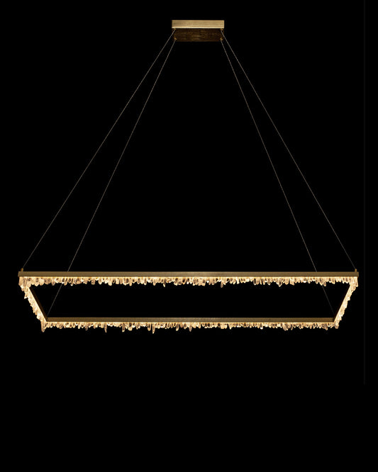 Quartz Retangular Pendant 100cm L Satin Gold quartz-retangular  ceiling-pendant-lights  Bedroom  Lounge  Kitchen  Hallway MD20020154-1CSG illuminati light