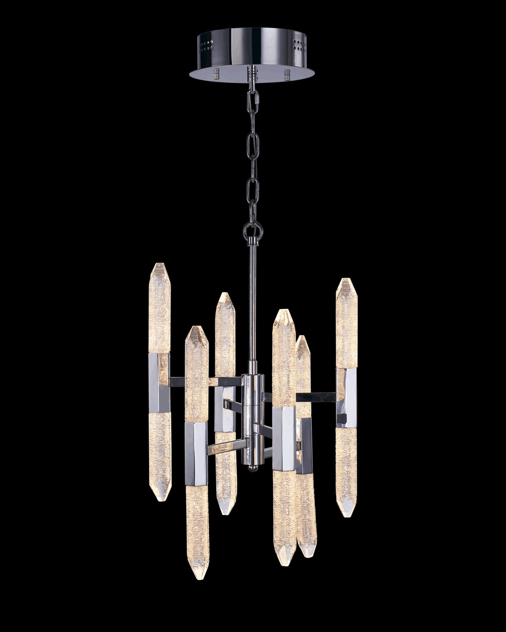 Shard 6 Arm 12Lt Pendant Chrome shard  ceiling-pendant-lights  Bedroom  Lounge  Kitchen  Hallway MD17003025-12BCHR illuminati light