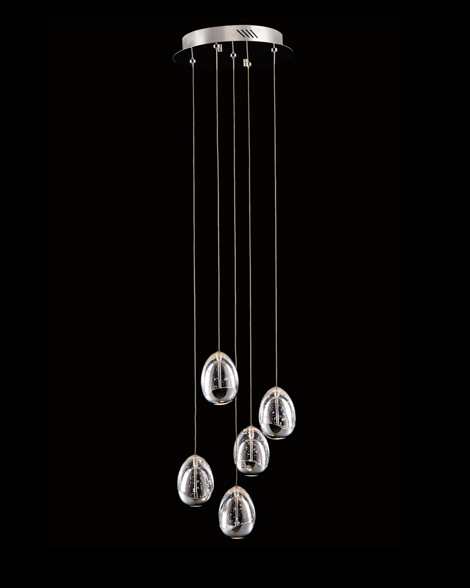 Terrene 5Lt Spiral Pendant Chrome Dimmable terrene  ceiling-pendant-lights  Bedroom  Lounge  Kitchen  Hallway MD13003023-5ACHR illuminati light
