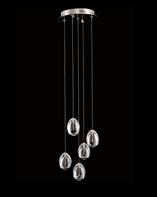 Terrene 5Lt Spiral Pendant Chrome Dimmable terrene  ceiling-pendant-lights  Bedroom  Lounge  Kitchen  Hallway MD13003023-5ACHR illuminati light