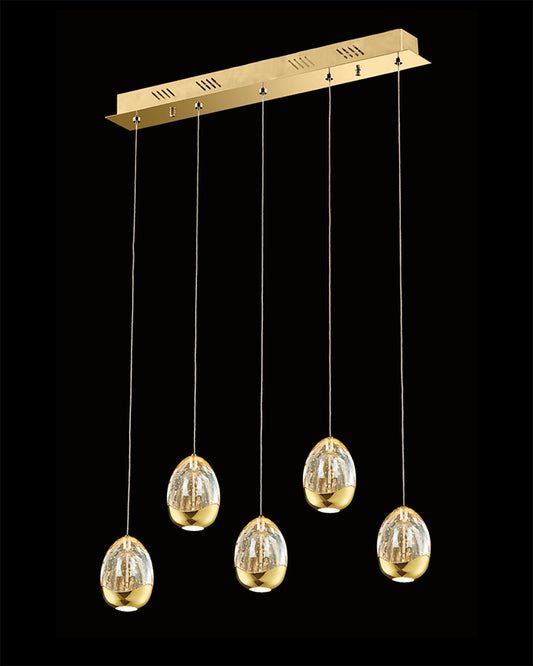 Terrene 5Lt Bar Pendant Gold Dimmable terrene  ceiling-pendant-lights  Lounge  Kitchen  Hallway MD13003023-5BGOLD illuminati light