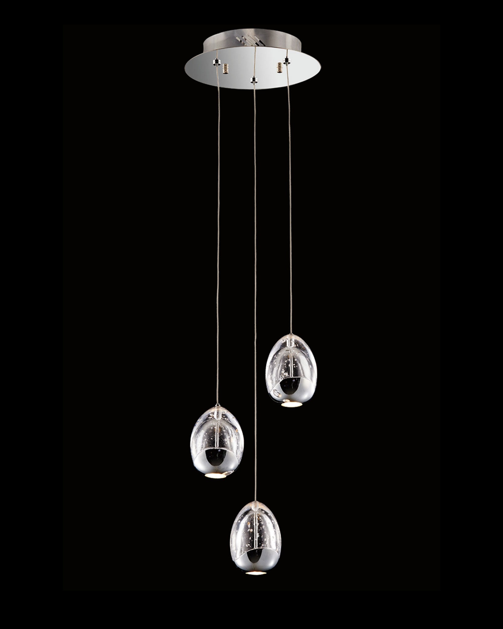 Terrene 3Lt Spiral Pendant Chrome Dimmable terrene  ceiling-pendant-lights  Bedroom  Lounge  Kitchen  Hallway MD13003023-3ACHR illuminati light