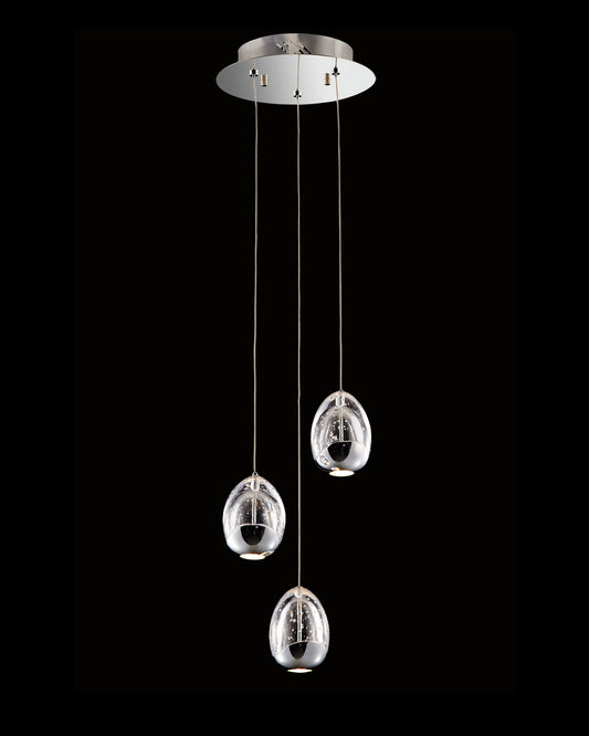 Terrene 3Lt Spiral Pendant Chrome Dimmable terrene  ceiling-pendant-lights  Bedroom  Lounge  Kitchen  Hallway MD13003023-3ACHR illuminati light