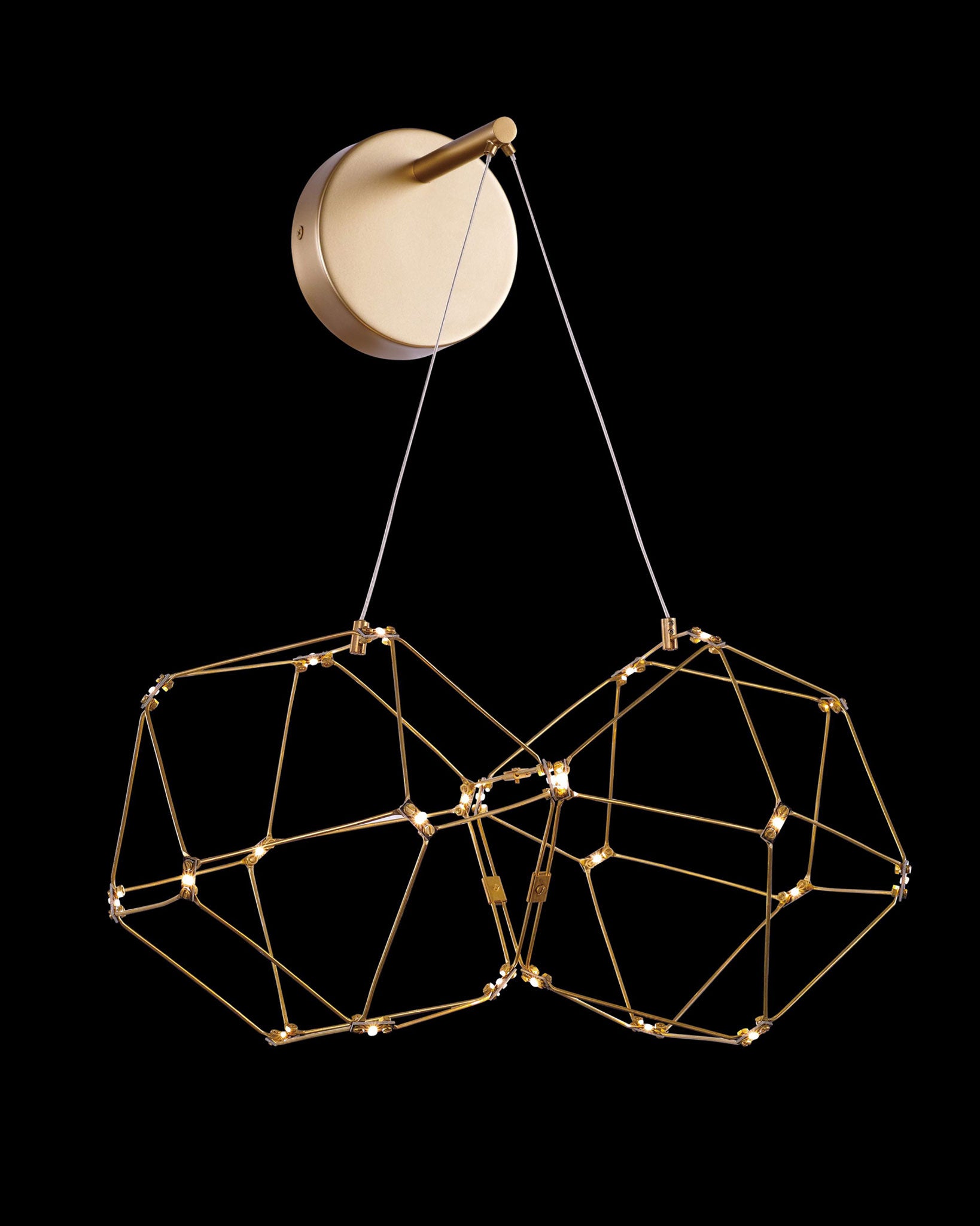 Lucciola Double Prism Wall Light Brass lucciola  wall-lights  Bedroom  Lounge  Kitchen  Hallway MB18001068-2ABRS illuminati light