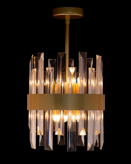 Zenna Semi Flush Satin Gold Illuminati Light