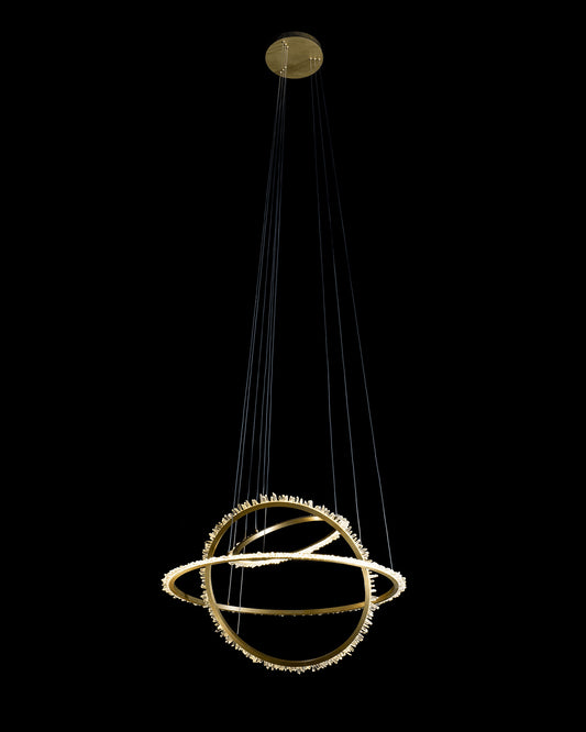 Quartz Halo Triple Ring Pendant Satin Gold quartz-halo  ceiling-pendant-lights  Bedroom  Lounge  Kitchen  Hallway MD20020154-3ASG illuminati light