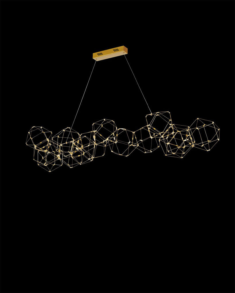 Lucciola 14 Prism Linear Pendant Brass lucciola  ceiling-pendant-lights  Bedroom  Lounge  Kitchen  Hallway MD18001068-14ABRS illuminati light