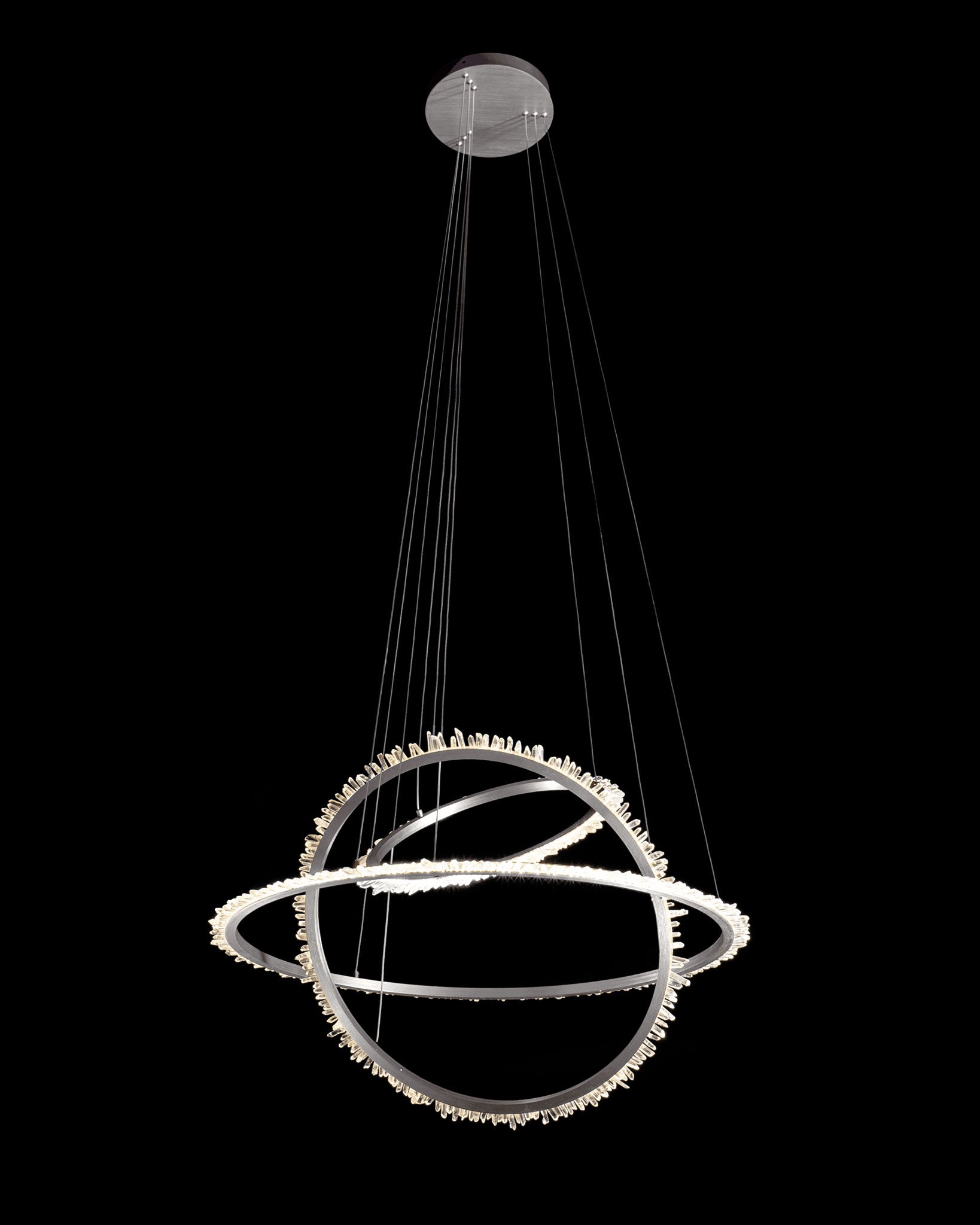 Quartz Halo Triple Ring Pendant Satin Nickel quartz-halo  ceiling-pendant-lights  Bedroom  Lounge  Kitchen  Hallway MD20020154-3ASN illuminati light