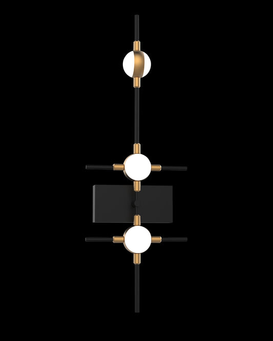 Molecular 3Lt Wall Black With Gold Model B molecular  wall-lights  Bedroom  Lounge  Kitchen  Hallway MB18001067-3BBG illuminati light
