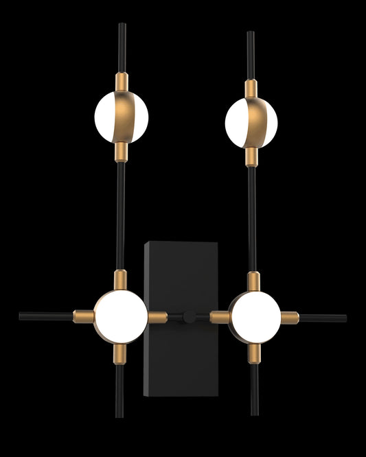 Molecular 4Lt Wall Black With Gold Model B molecular  wall-lights  Bedroom  Lounge  Kitchen  Hallway MB18001067-4BBG illuminati light