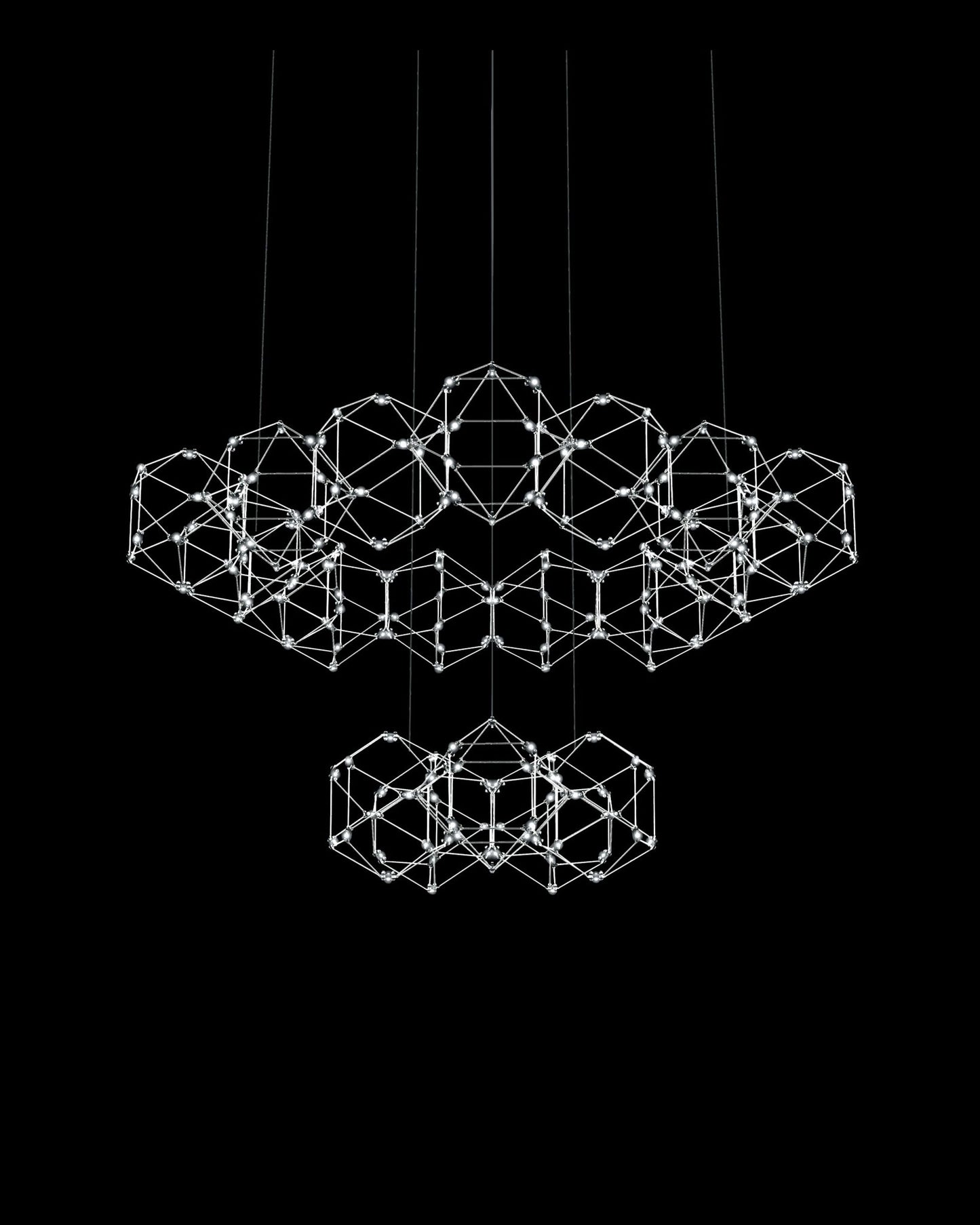 Lucciola 20 Prism 2 Tier Pendant Stainless Steel lucciola  ceiling-pendant-lights  Bedroom  Lounge  Kitchen  Hallway MD18001068-20GSS illuminati light