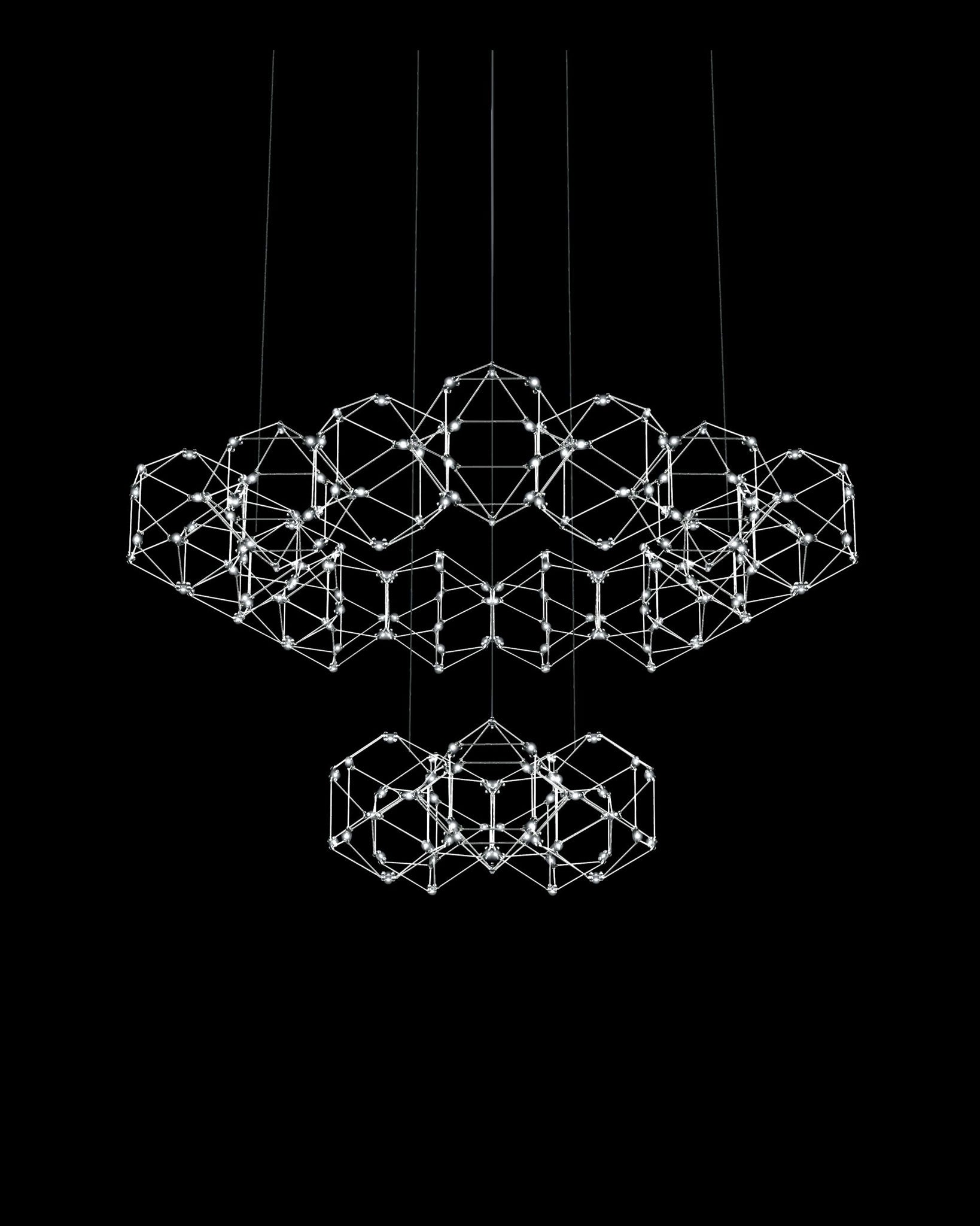 Lucciola 20 Prism 2 Tier Pendant Stainless Steel lucciola  ceiling-pendant-lights  Bedroom  Lounge  Kitchen  Hallway MD18001068-20GSS illuminati light