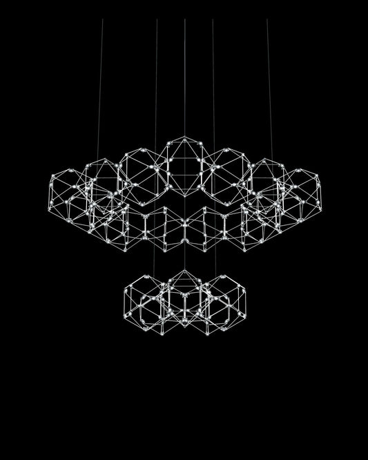 Lucciola 20 Prism 2 Tier Pendant Stainless Steel lucciola  ceiling-pendant-lights  Bedroom  Lounge  Kitchen  Hallway MD18001068-20GSS illuminati light