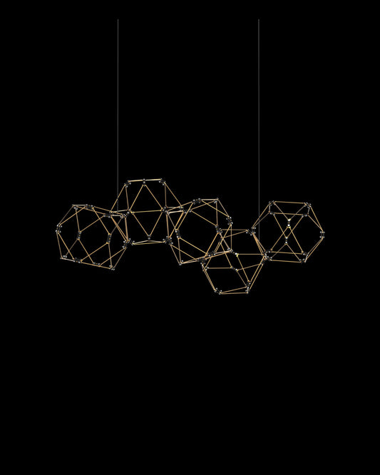 Lucciola 5 Prism Linear Pendant Brass lucciola  ceiling-pendant-lights  Bedroom  Lounge  Kitchen  Hallway MD18001068-5ABRS illuminati light
